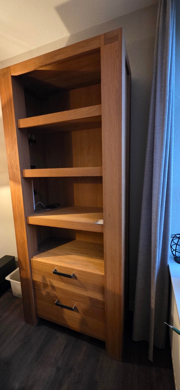Mooie houten kast met lades en planken (90x48x212 cm), Huis en Inrichting, Ophalen, 25 tot 50 cm, 200 cm of meer