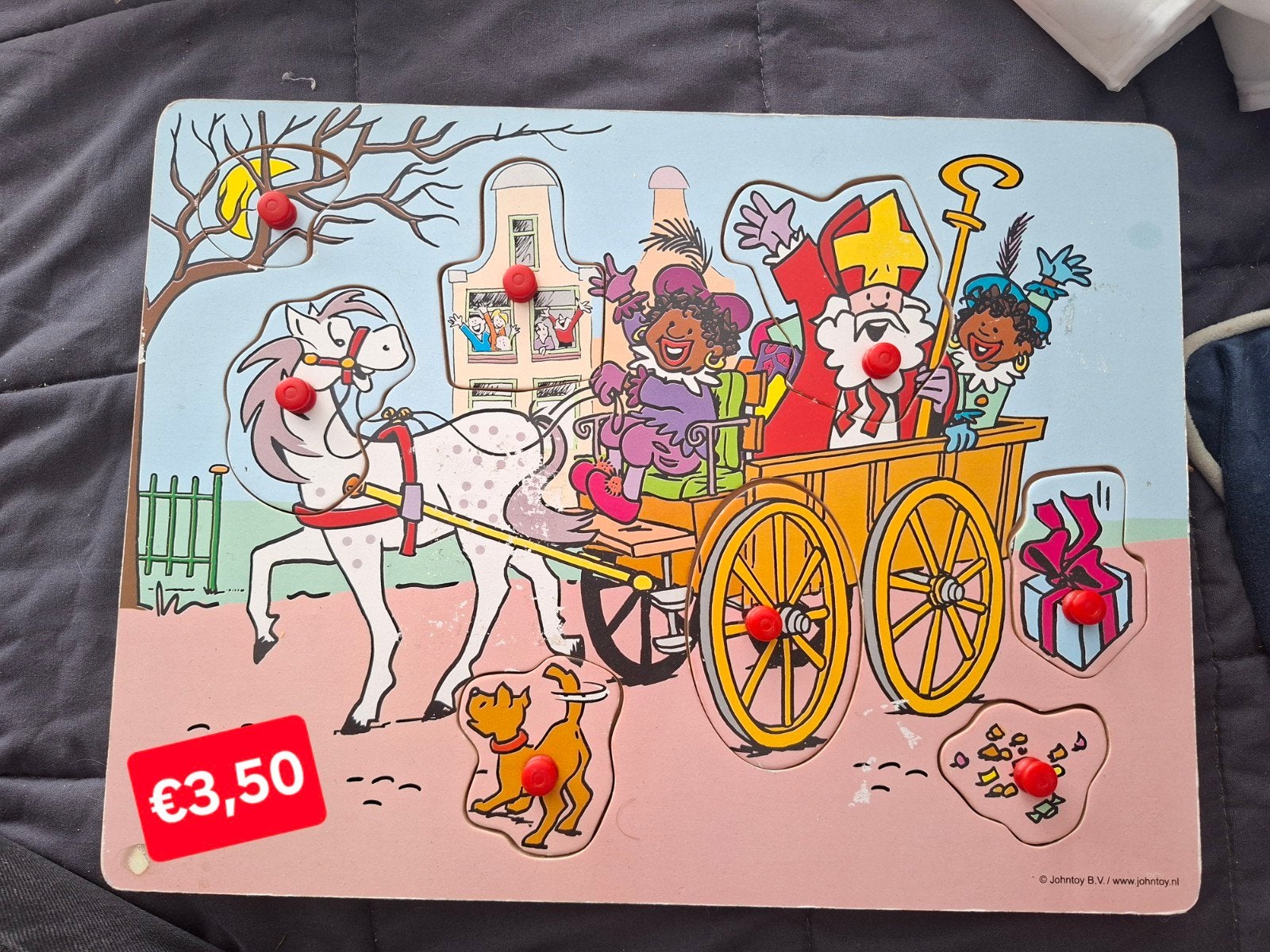 Houten kinderpuzzel Sinterklaas, 2 tot 4 jaar, Gebruikt, Ophalen of Verzenden, Van hout