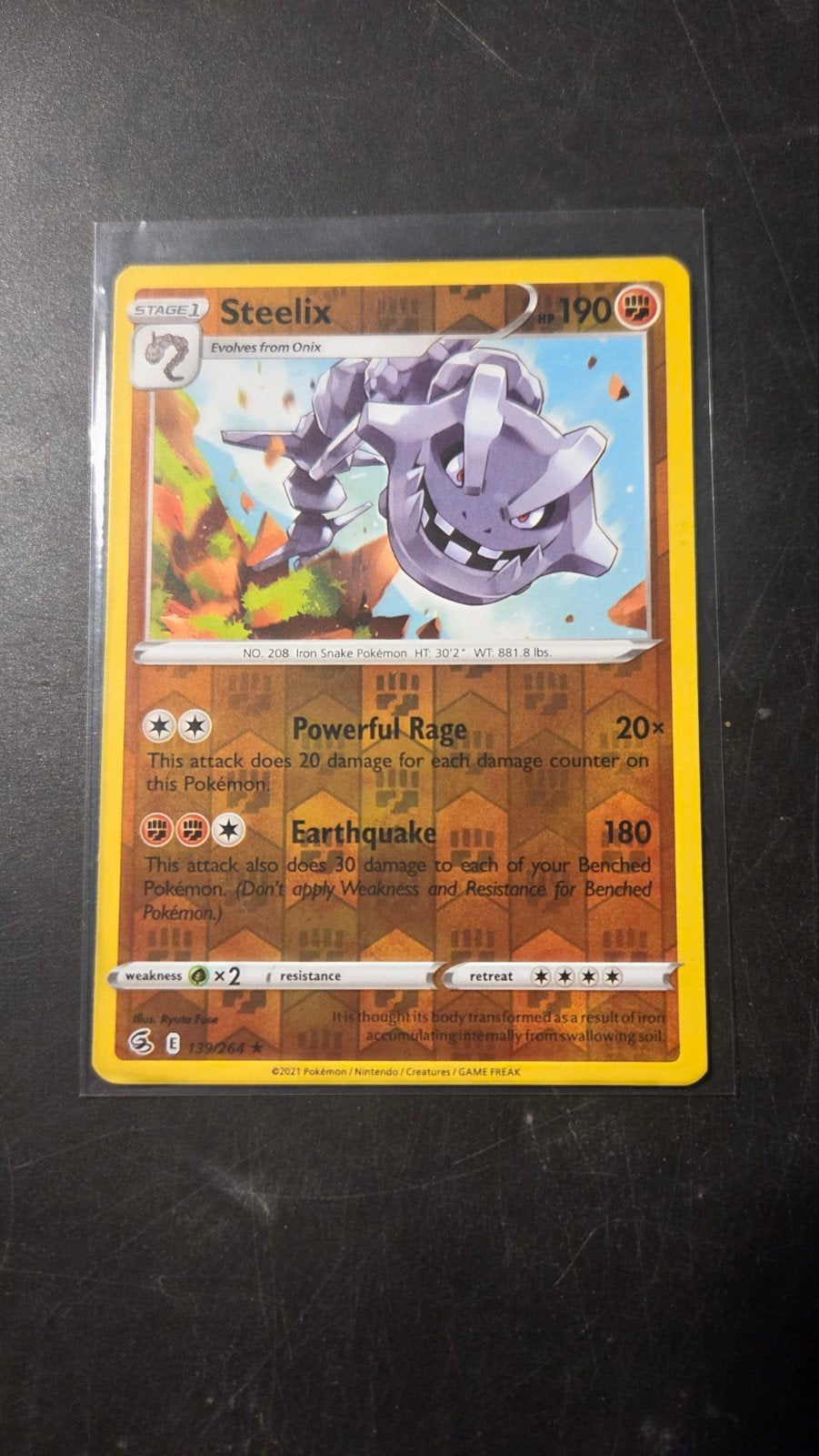 Steelix 139/264 Reverse Holo Fusion Strike Pokémon Kaart, Verzenden, Zo goed als nieuw, Losse kaart, Foil