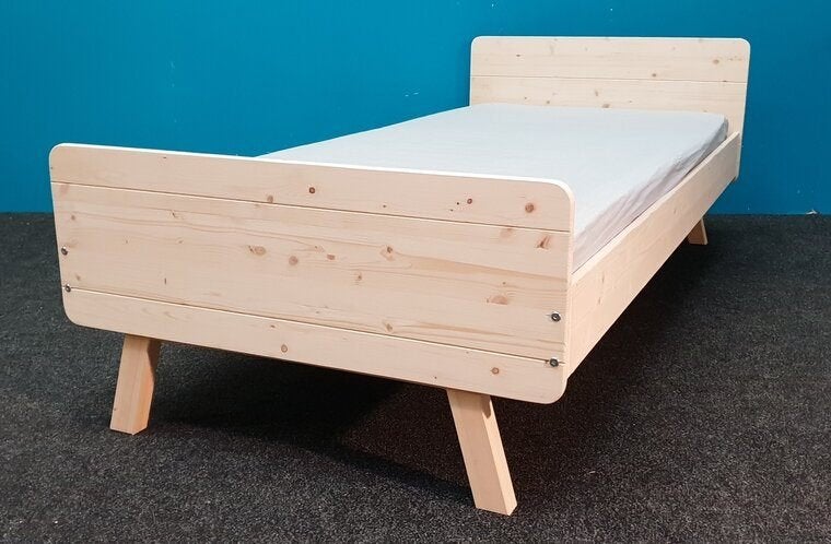 1-persoonsbed Sammy onbehandeld in 13 matrasmaten leverbaar, Kinderen en Baby's, Kinderkamer | Bedden, 85 tot 100 cm, Nieuw, Ophalen of Verzenden