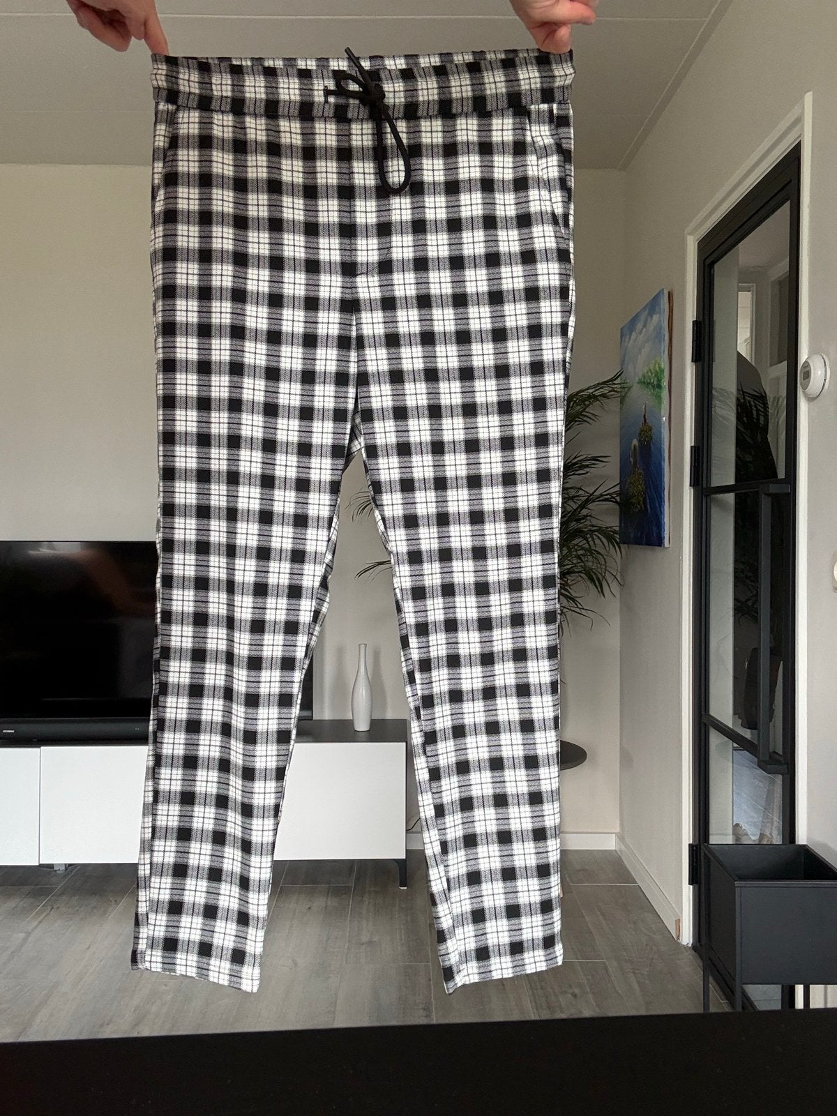 Only & Sons geruite broek - Zwart/Wit - Maat M, Kleding | Heren, Ophalen of Verzenden, Nieuw, Maat 48/50 (M), Zwart