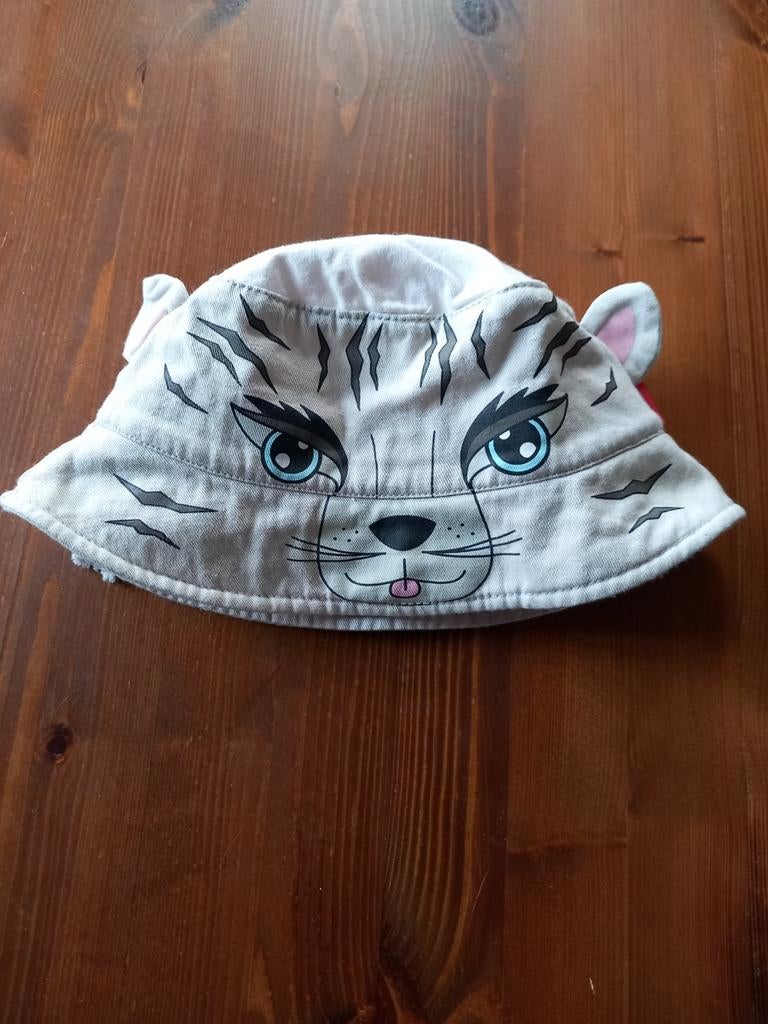 Leuke kinderhoed met tijgerprint - Maat 50, Maat 50, Jongetje of Meisje, Hoed, Ophalen of Verzenden