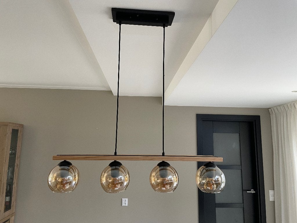 Hanglamp, Huis en Inrichting, Ophalen, E27 (groot), Zo goed als nieuw, Glas