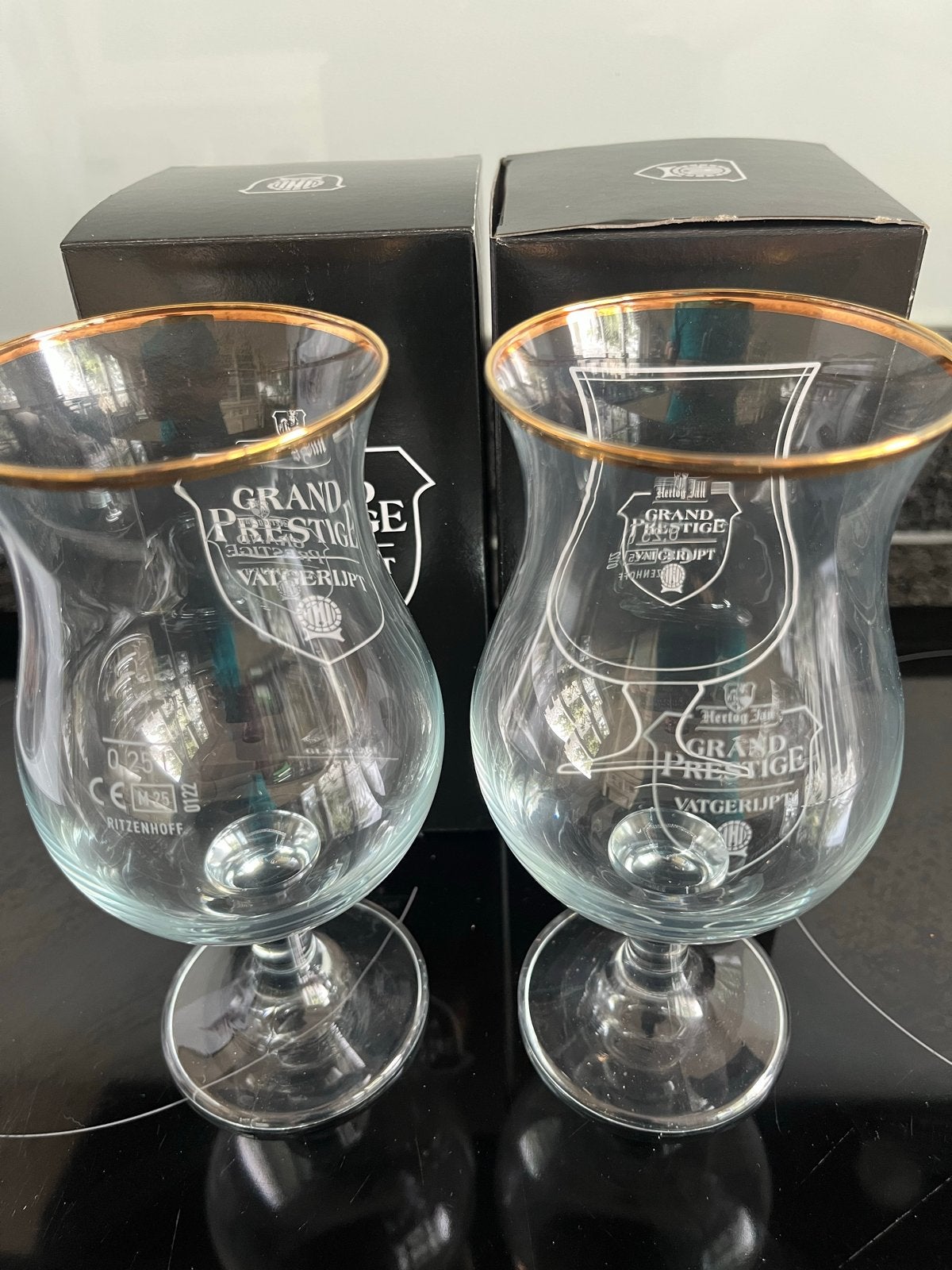Hertog Jan Grand Prestige Bierglazen - Set van 2, Verzamelen, Ophalen of Verzenden, Nieuw, Glas of Glazen, Hertog Jan