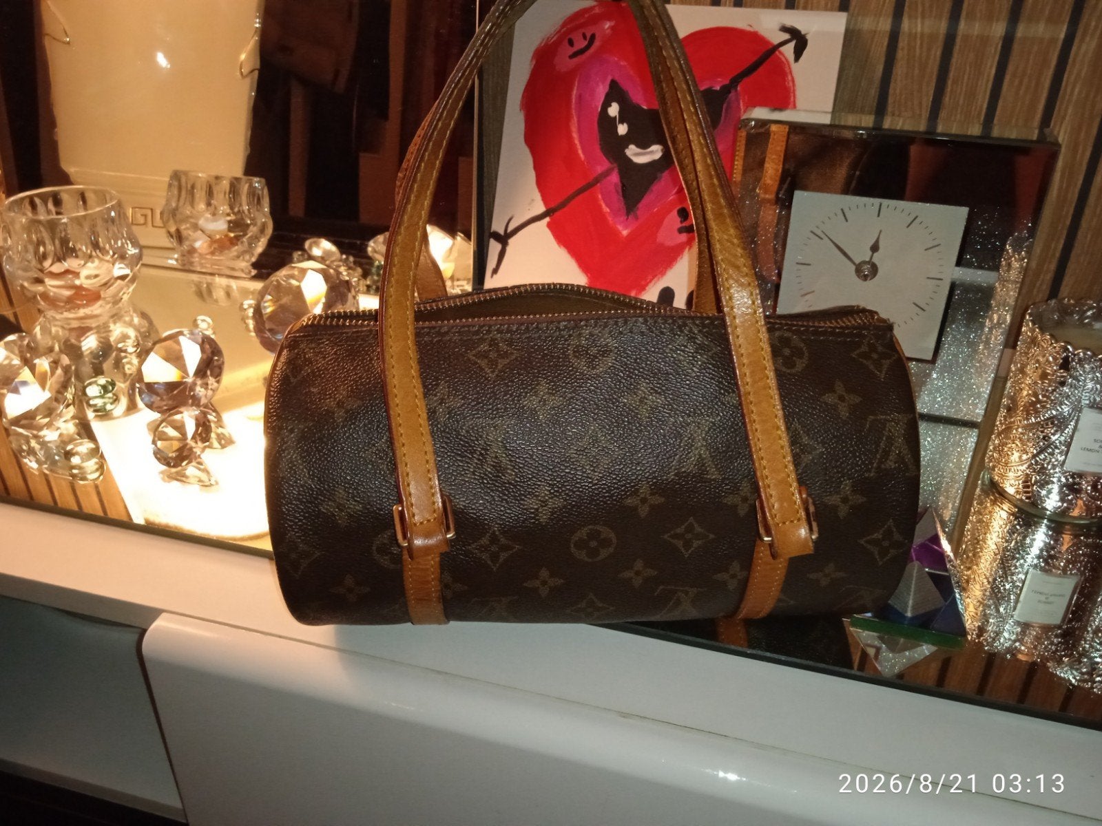Louis Vuitton Papillon handtas (rits ontbreekt), Ophalen of Verzenden, Gebruikt, Bruin, Handtas