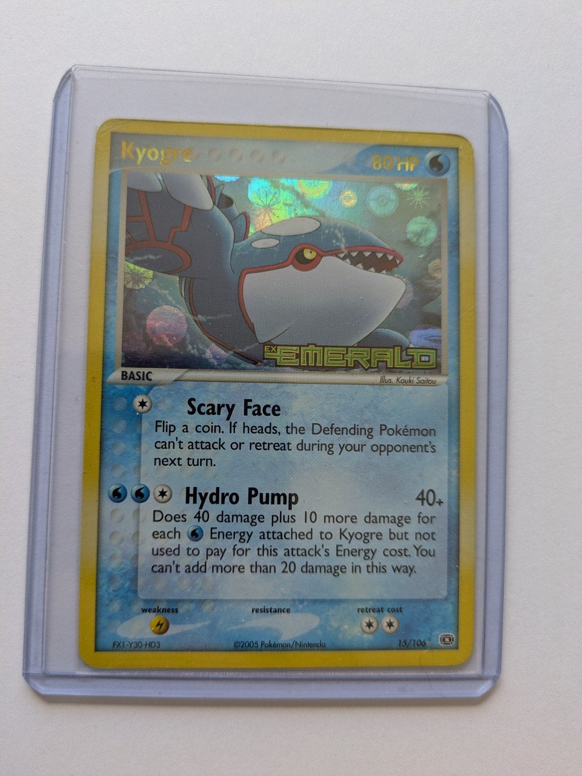 Kyogre 15/106 emerald reverse holo, Verzenden