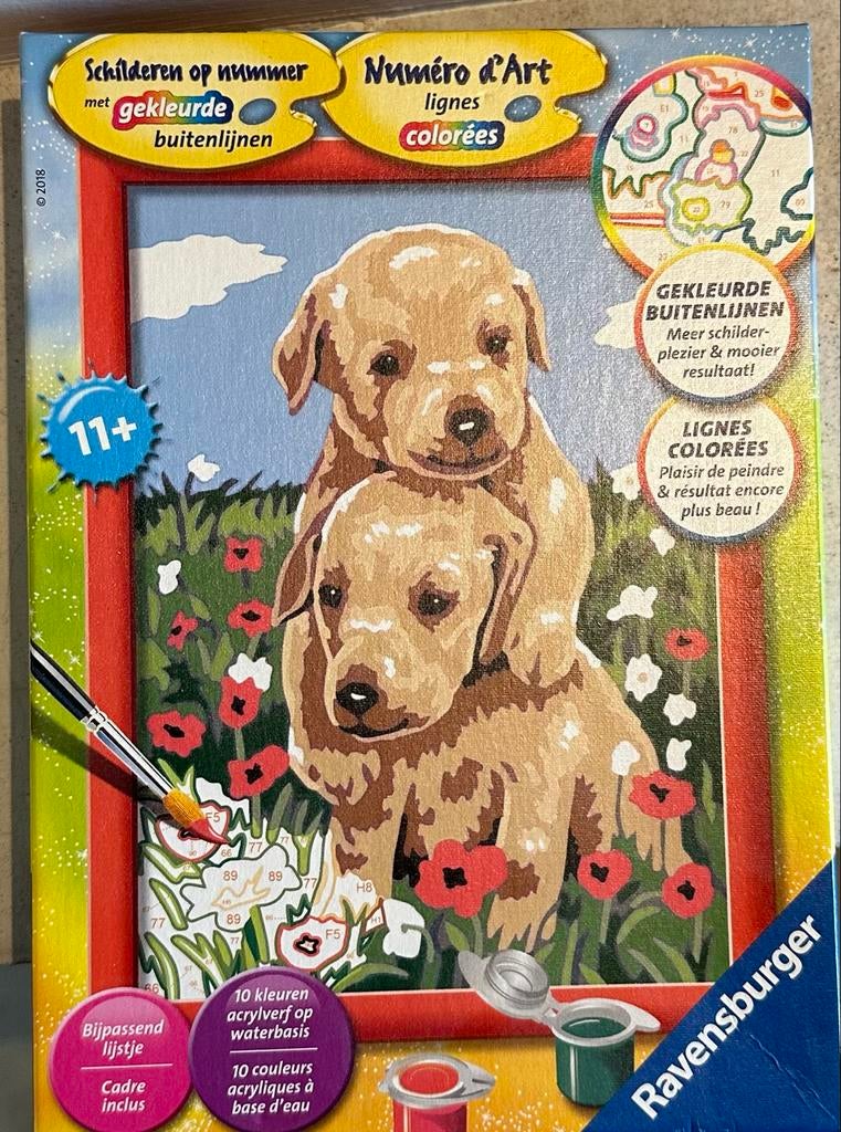 Schilderen op nummer Ravensburger puppy's - Nieuw, Hobby en Vrije tijd, Schilderen, Ophalen of Verzenden, Nieuw, Schilderen op nummer