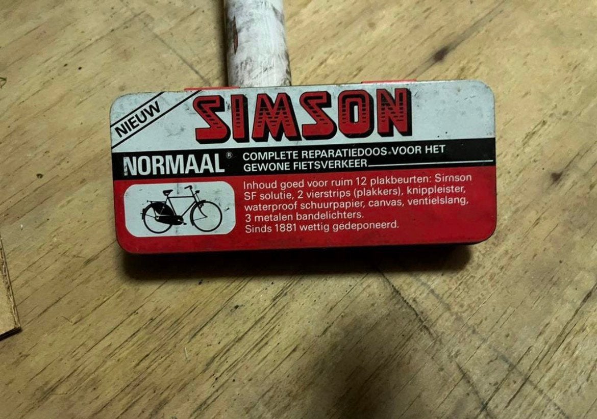 Vintage Simson blik/reparatie doos fiets, Ophalen of Verzenden, Zo goed als nieuw, Overig gereedschap