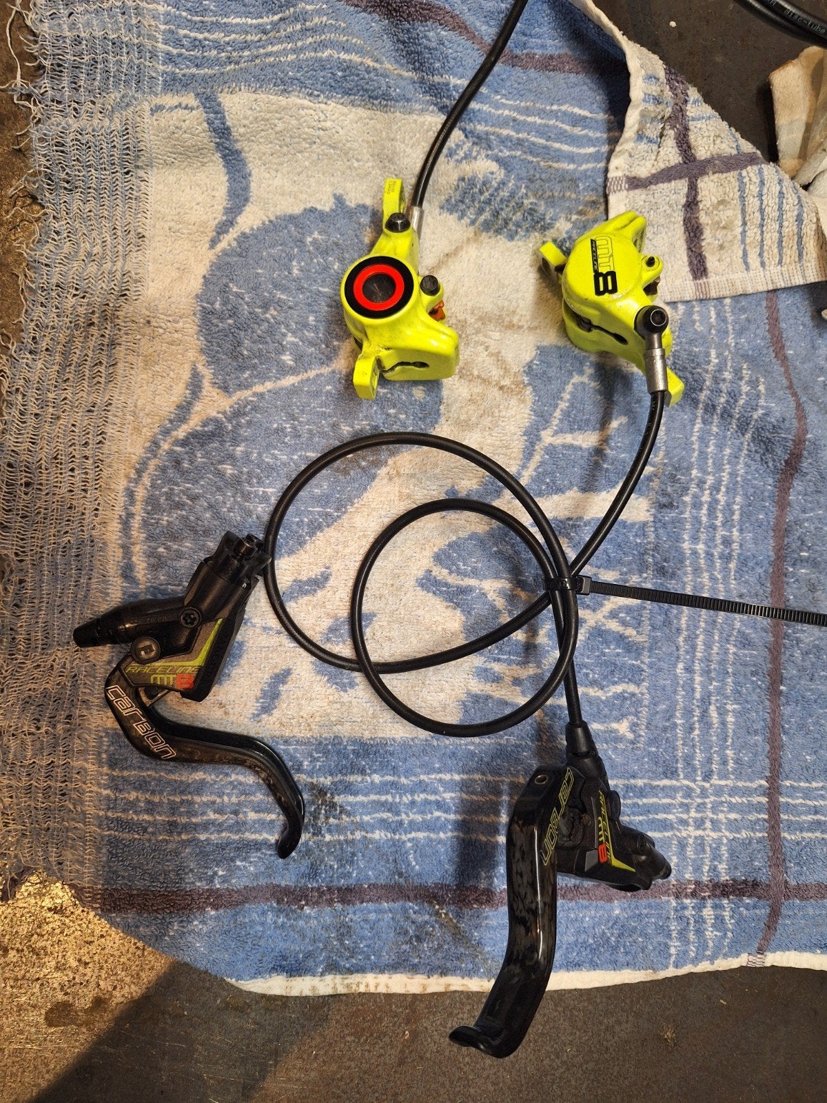 Magura MT8 Raceline remset full carbon remhendels, Fietsen en Brommers, Fietsonderdelen, Remmen, Gebruikt, Magura, Ophalen of Verzenden