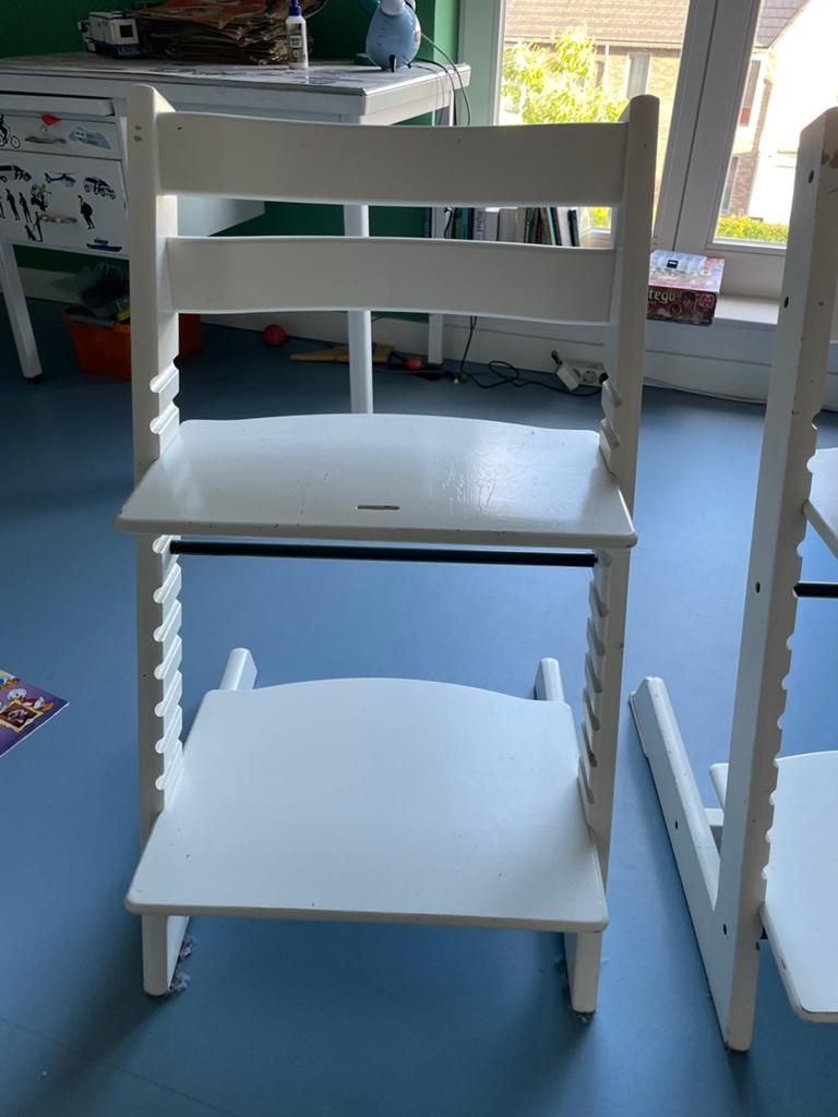 Stokke Tripp Trapp kinderstoel - Wit, Ophalen, Gebruikt, Meegroeistoel, Aanschuifbaar
