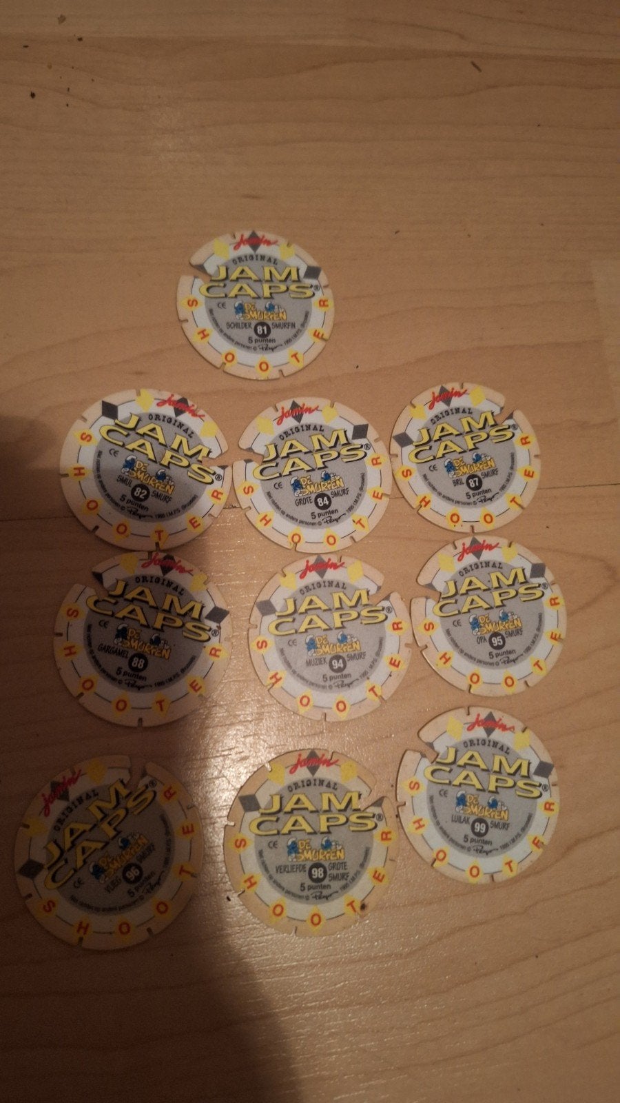Jam Caps De Smurfen - Vintage Pogs Collectie, Verzamelen, Speelgoed, Ophalen