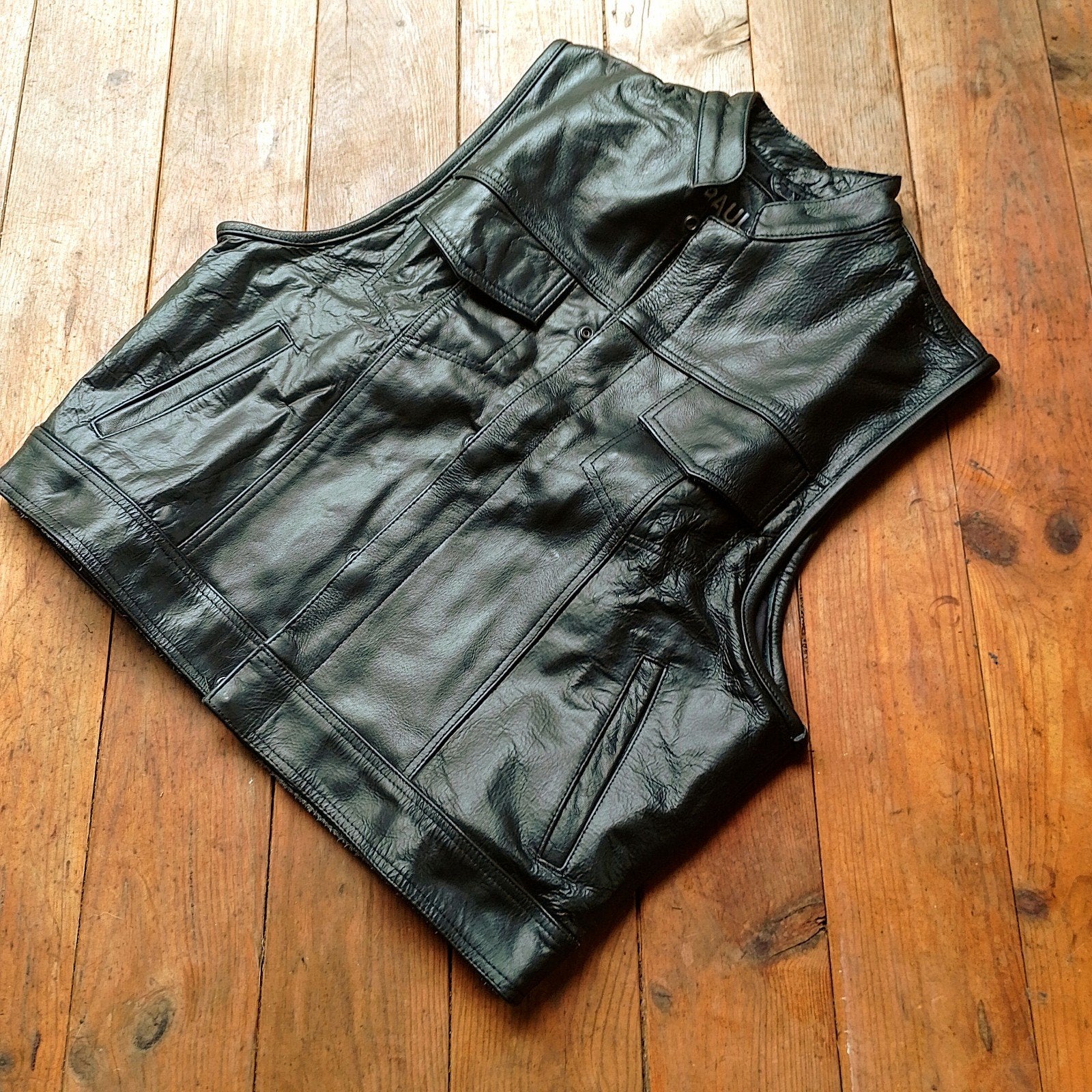 Origineel PaulGos clubvest Biker gilet!, PaulGos leather, Jas | leer, Kinderen, Ophalen of Verzenden