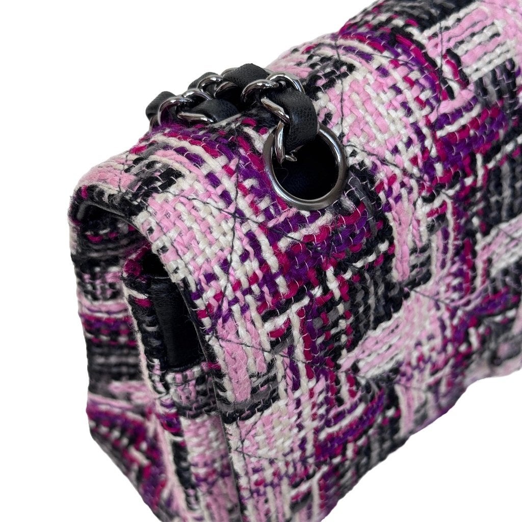 Chanel classic double flap tweed boucle tas 11.12 ruthenium image 8