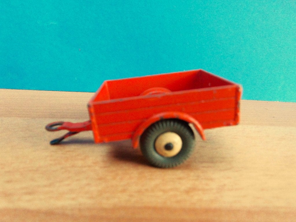 Dinky Toys No. 25m oranje Land Rover trailer / crème wielen, Ophalen of Verzenden, Zo goed als nieuw, Overige typen, Dinky Toys