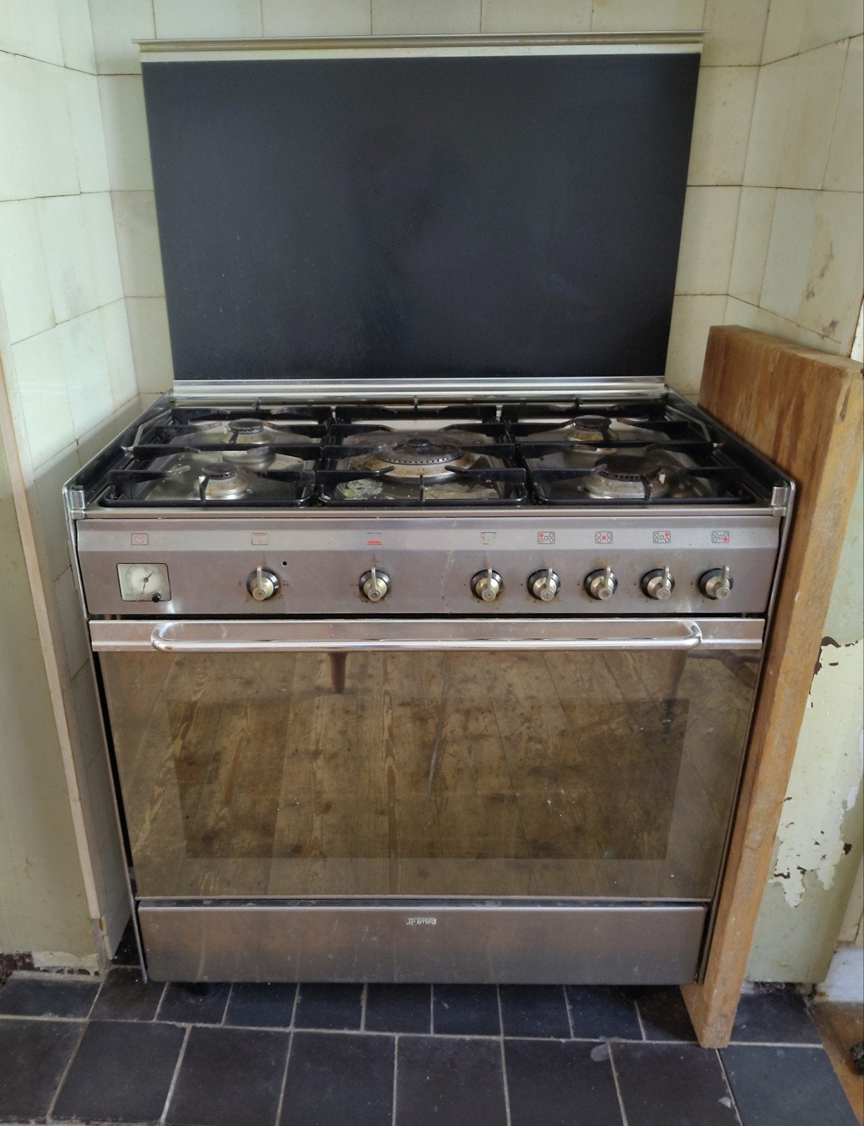 Smeg SNL854X1 gasfornuis (defect), Ophalen, 60 cm of meer, Gas, Vrijstaand