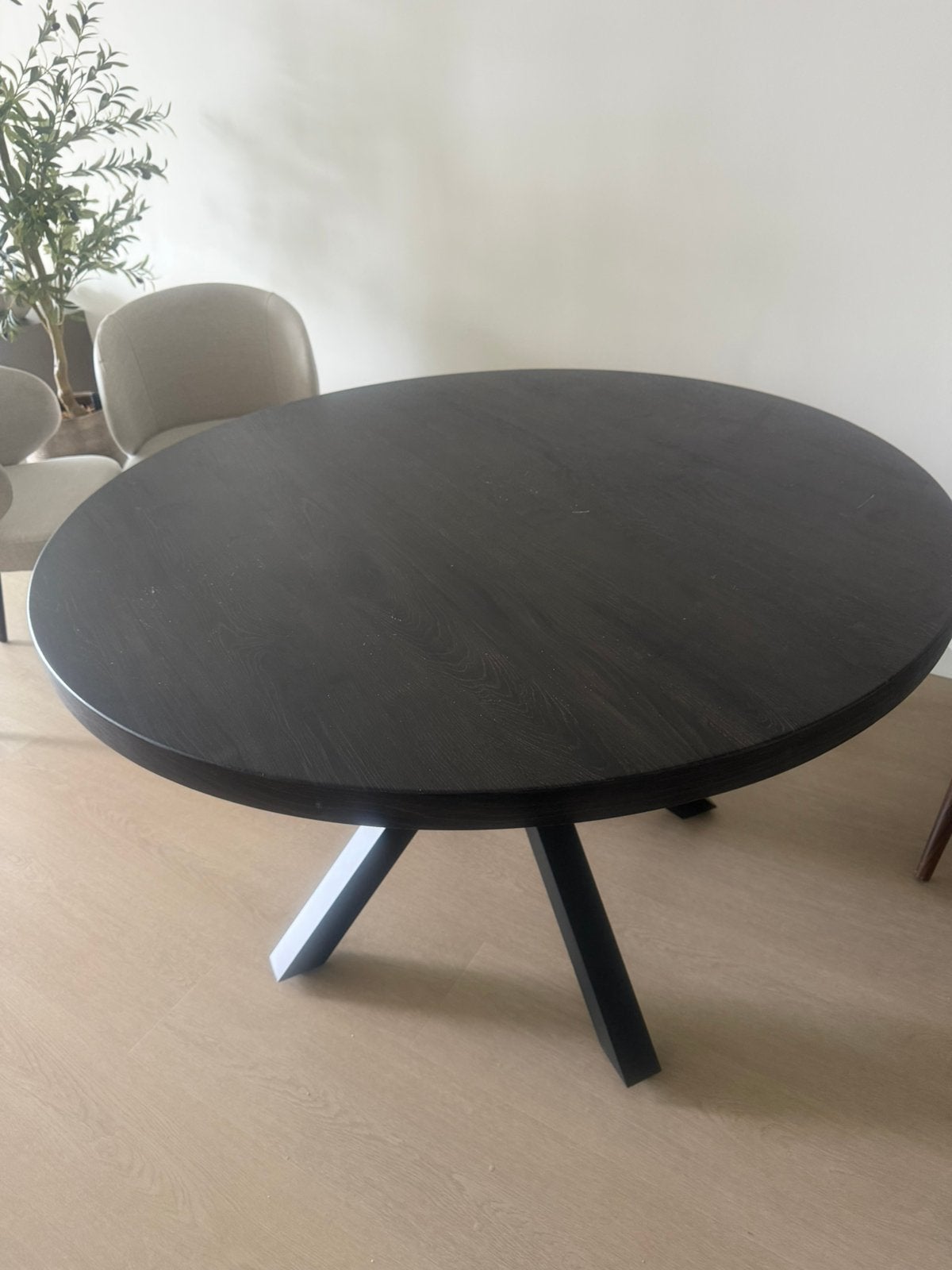 Ronde eettafel 120 cm, Ophalen, Gebruikt, 100 tot 150 cm, Rond