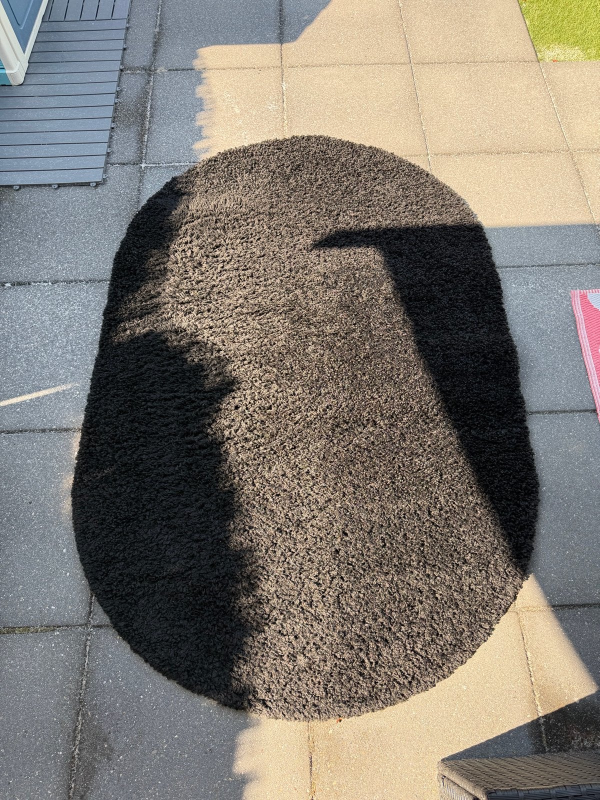 Zwart ovaal vloerkleed - Zo goed als nieuw, Huis en Inrichting, Stoffering | Tapijten en Kleden, Ophalen, Zwart, 200 cm of meer
