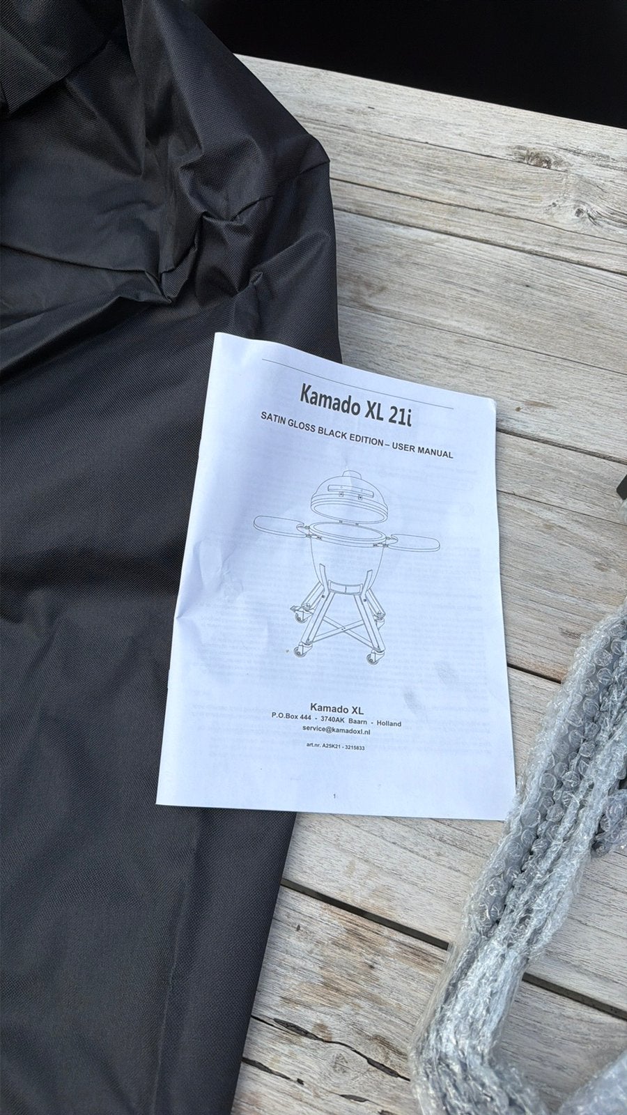 Kamado BBQ XL 21i, Ophalen, Zo goed als nieuw, Houtskool