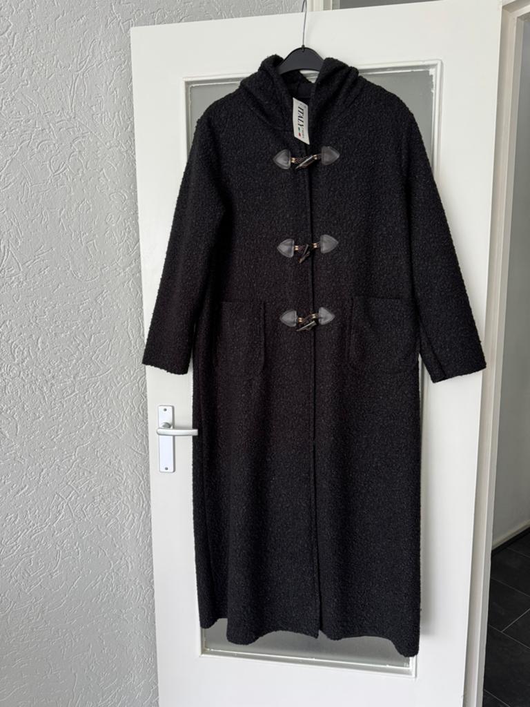 Nieuwe lange tedy tussen jas, Ophalen of Verzenden, Nieuw, Maat 46/48 (XL) of groter, Zwart