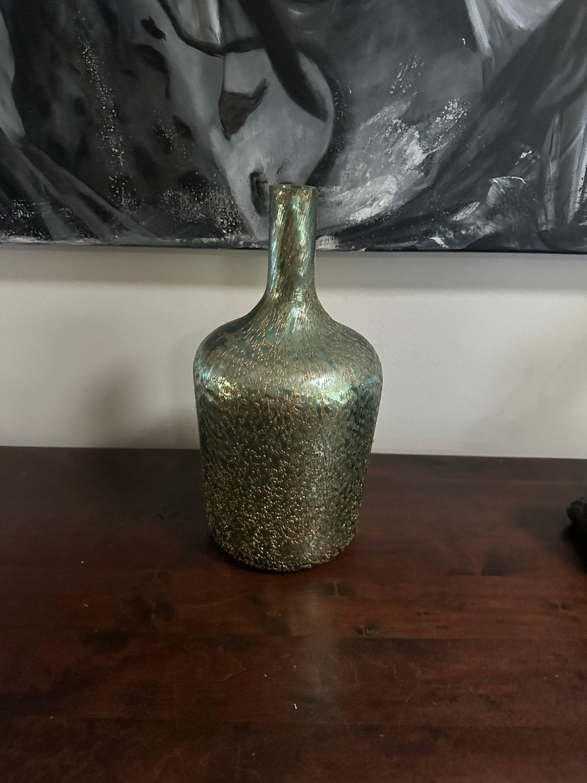 Decoratieve vaas van glas met gouden spikkels, Antiek en Kunst, Antiek | Vazen, Ophalen