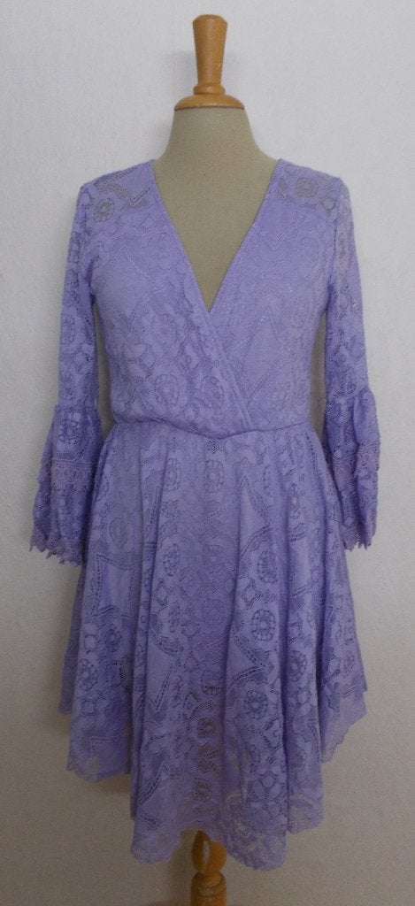 Ibiza/boho/festival lila kant look (broek) jurkje! L, Verzenden, Paars, Maat 42/44 (L), Zo goed als nieuw