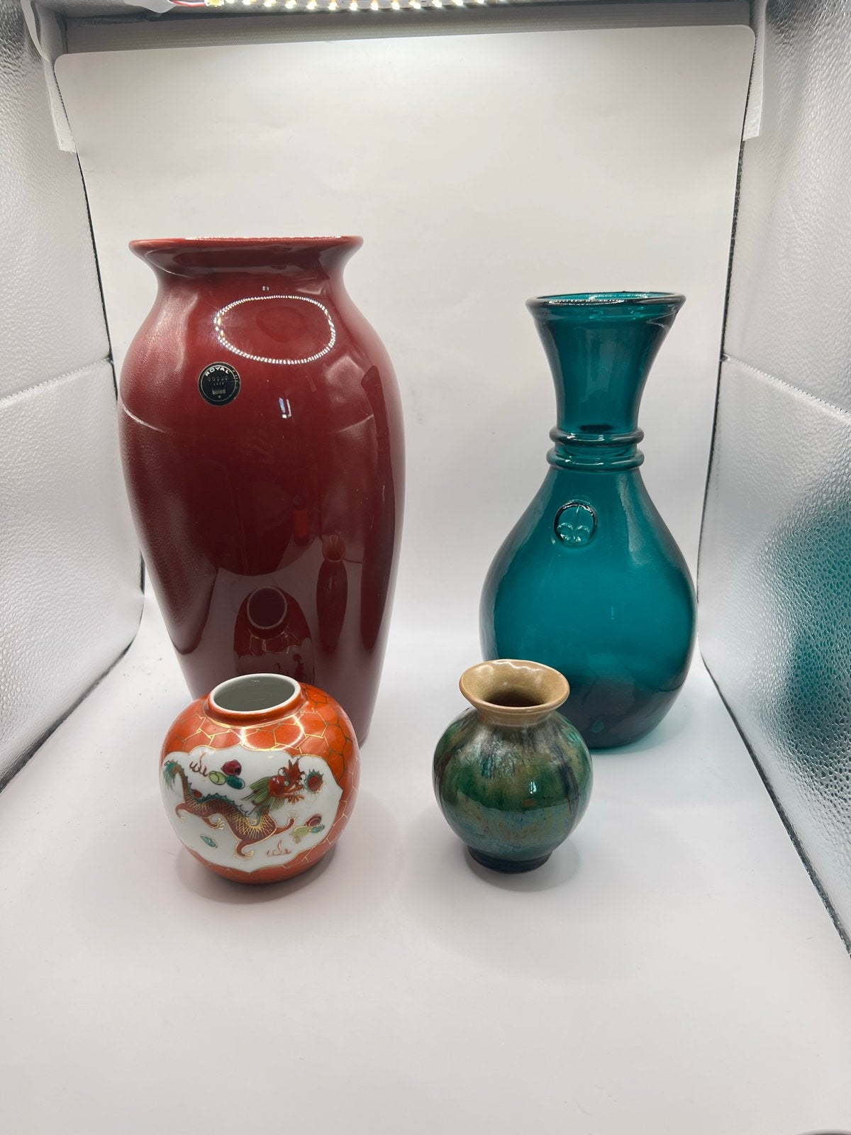 Set van 4 Vintage Vazen: KPM, Glas, Chinees Porselein & Kera, Antiek en Kunst, Ophalen