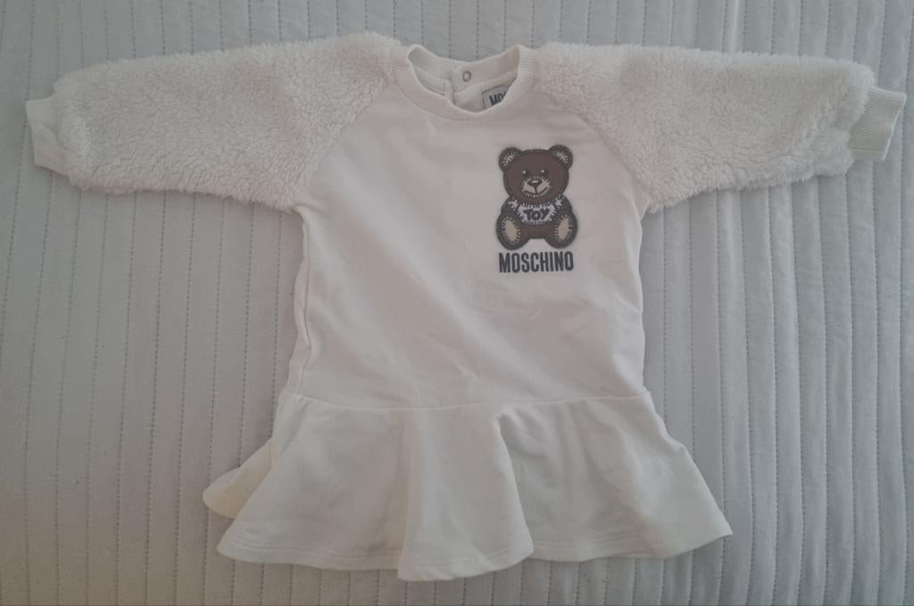 Moschino jurk wit 3-6 maanden maat 60 - 62 merk baby kleding, Moschino, Jurkje of Rokje, Zo goed als nieuw, Verzenden