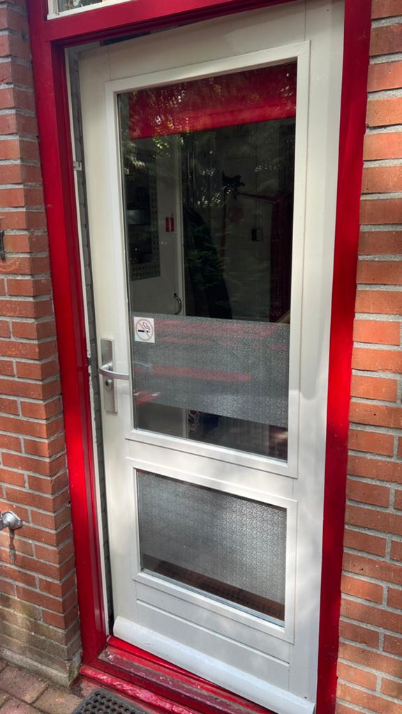 2 hardhouten deuren dubbelglas postcode 9533PC, Ophalen, Gebruikt, Buitendeur, 200 tot 215 cm