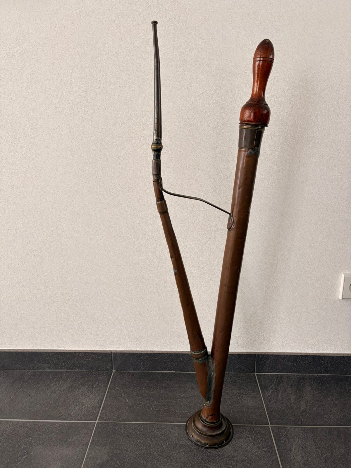 Antieke koperen ramenspuit, Antiek en Kunst, Ophalen of Verzenden