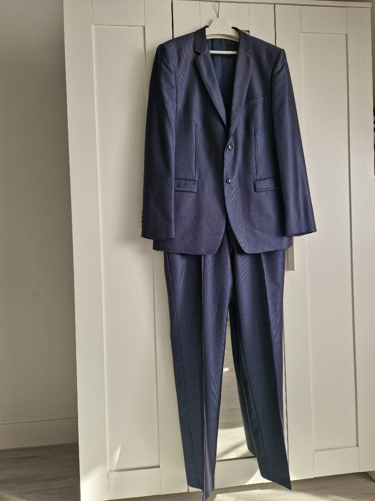 Stijlvol Herenpak  - Maat L/XL (50), Maat 52/54 (L), Blauw, Ophalen of Verzenden, Zo goed als nieuw