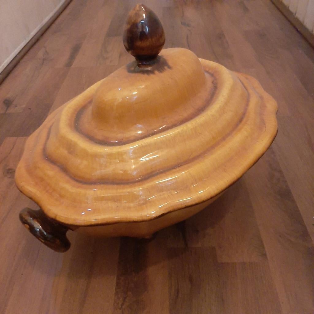 Vintage Franse Stoofpot - Aardewerk Ovenschaal, Ophalen of Verzenden, Steen/keramiek, Overige typen, Gebruikt
