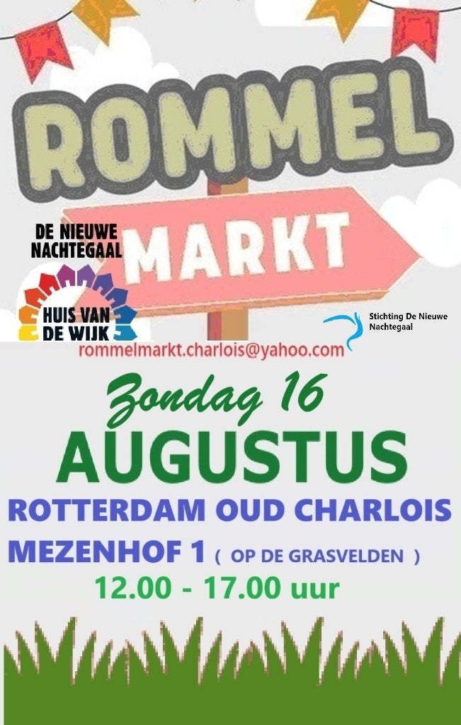 Rommelmarkt - 16 augustus - Rotterdam Charlois - Mezenhof 1, Drie personen of meer