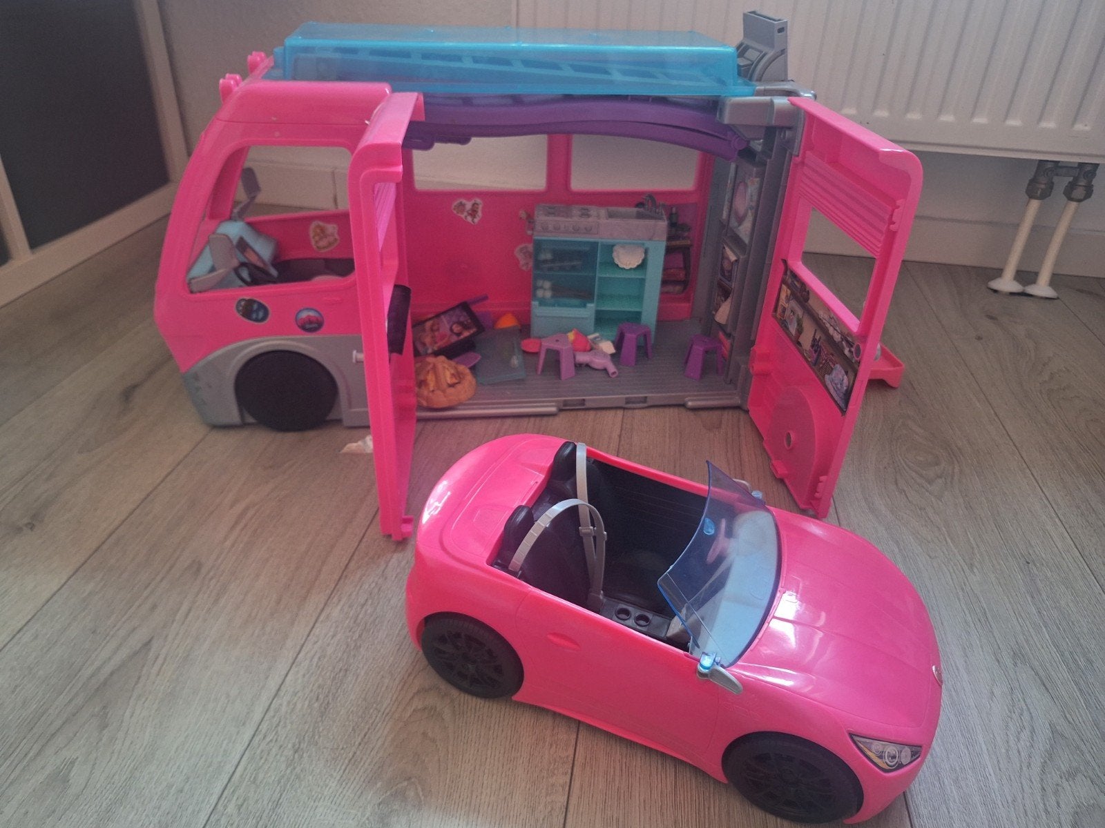 Barbie Camper Roze Speelgoed Campervan, Ophalen, Gebruikt