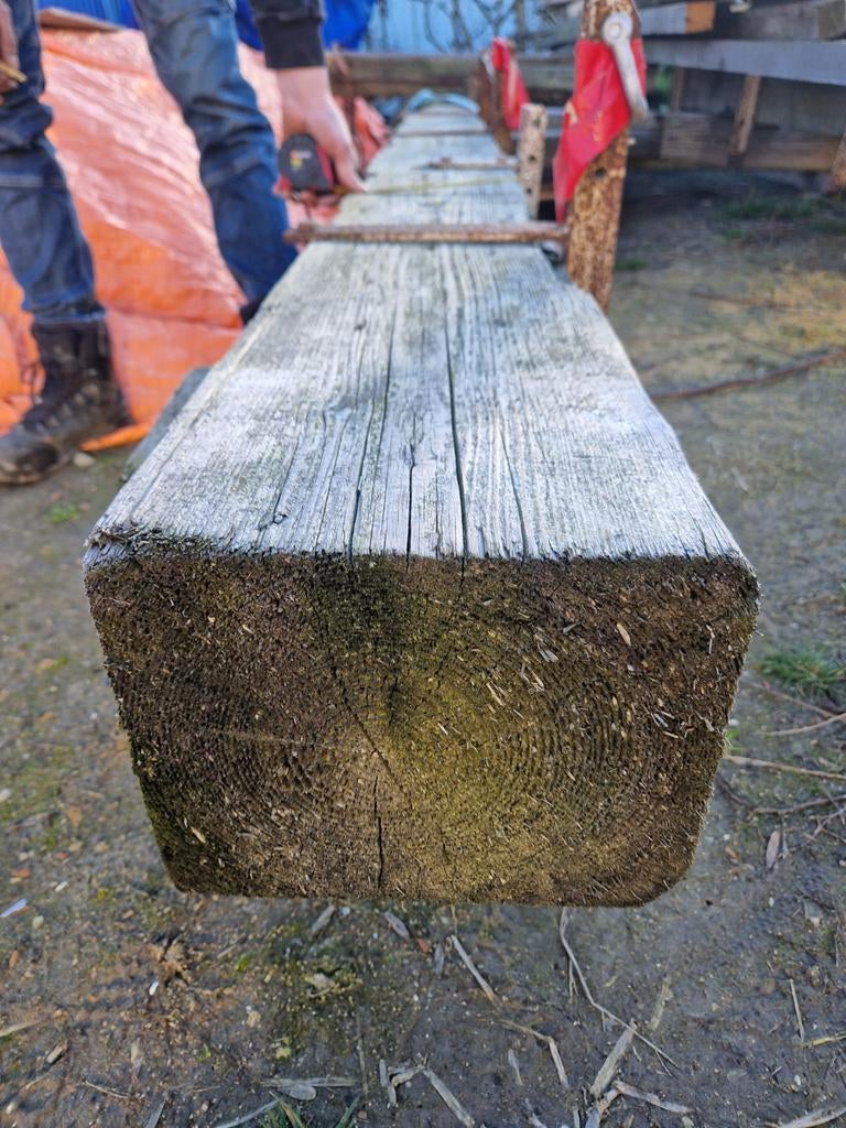 Diverse grenen balken en meerpaal, verschillende afmetingen, Doe-het-zelf en Verbouw, Hout en Planken, Ophalen of Verzenden