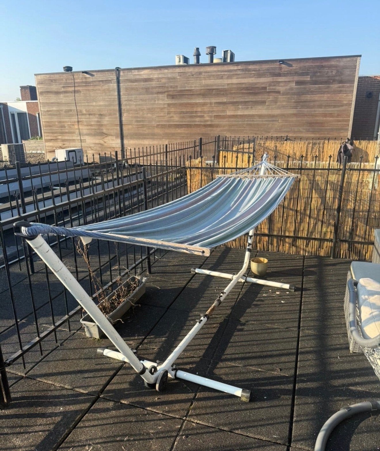 Comfortabele hangmat met standaard, Tuin en Terras, Ophalen, Gebruikt, Met standaard, Eenpersoons