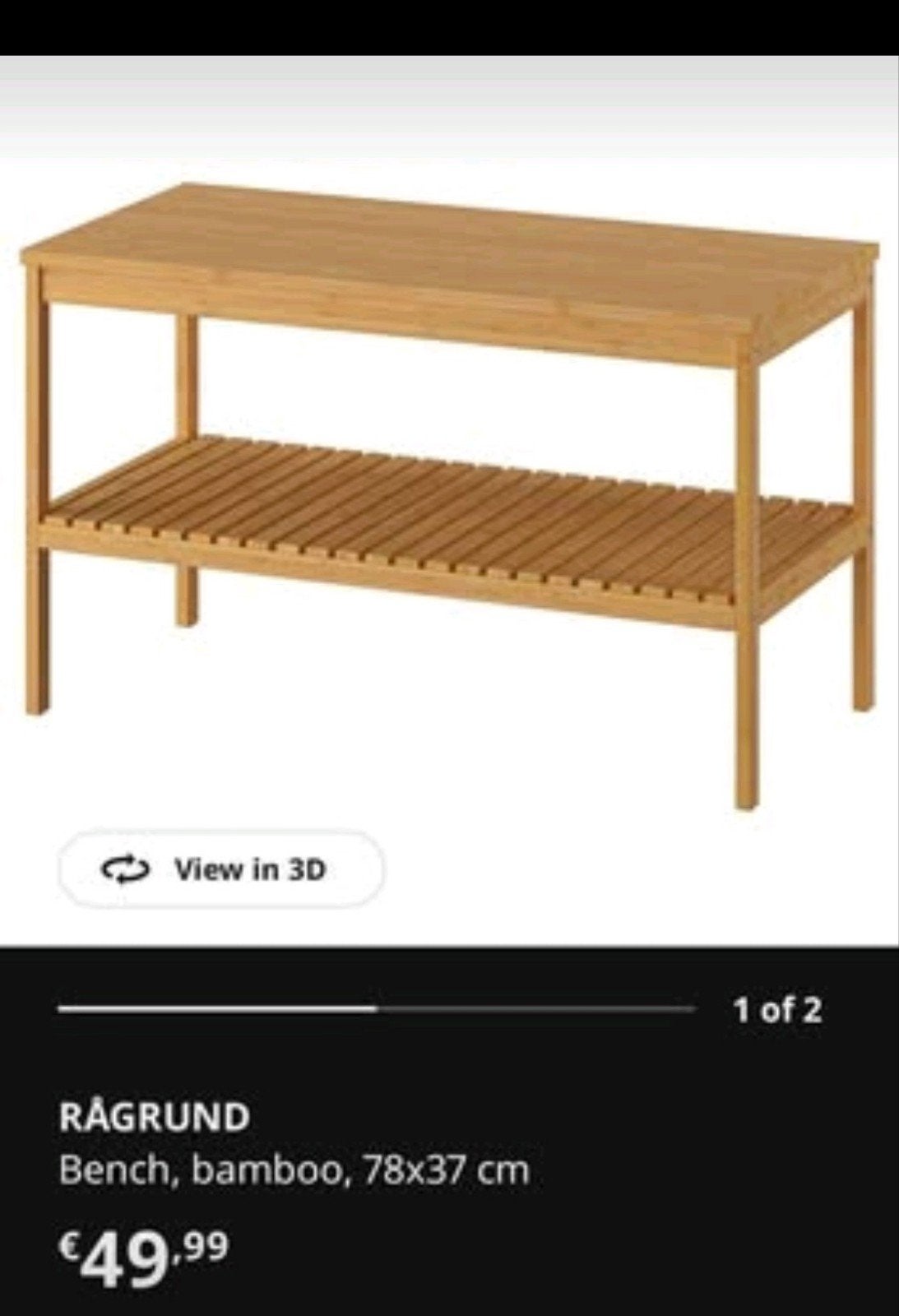 Bamboo bench from IKEA RAGRUND, Ophalen, Overige materialen, Bruin, Zo goed als nieuw