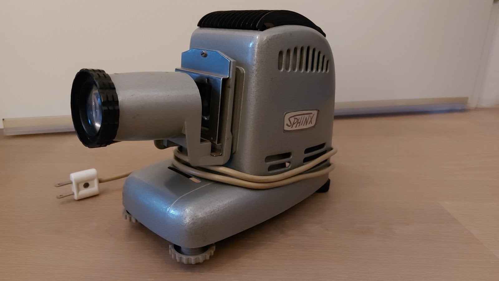 Vintage Sphinx diaprojector jaren '50/'60 in originele koffe, Ophalen