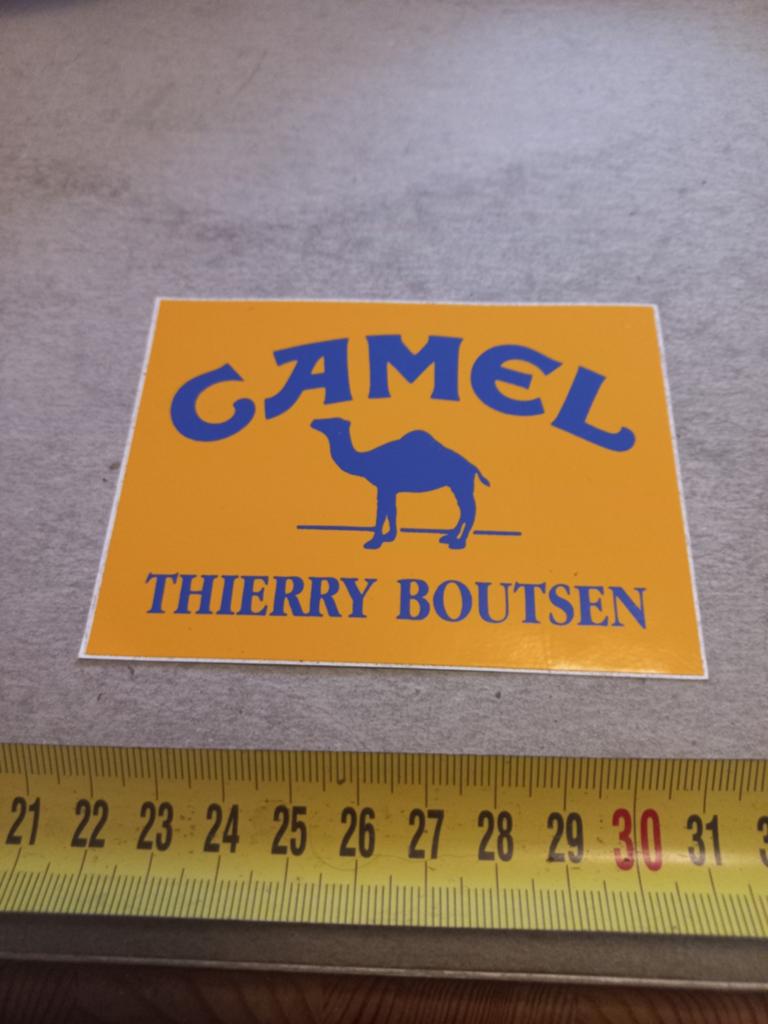 Camel Thierry Boutsen Sticker - Vintage Formule 1, Ophalen of Verzenden, Zo goed als nieuw, Auto of Motor