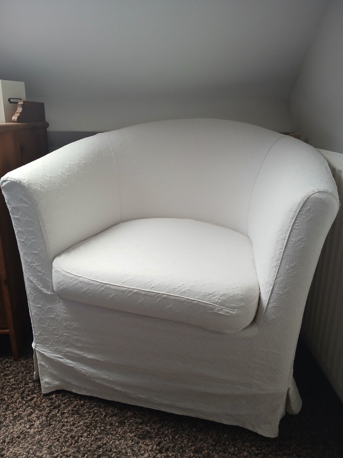 IKEA Tullsta fauteuil met witte hoes, Ophalen, Gebruikt, Wit, Eén