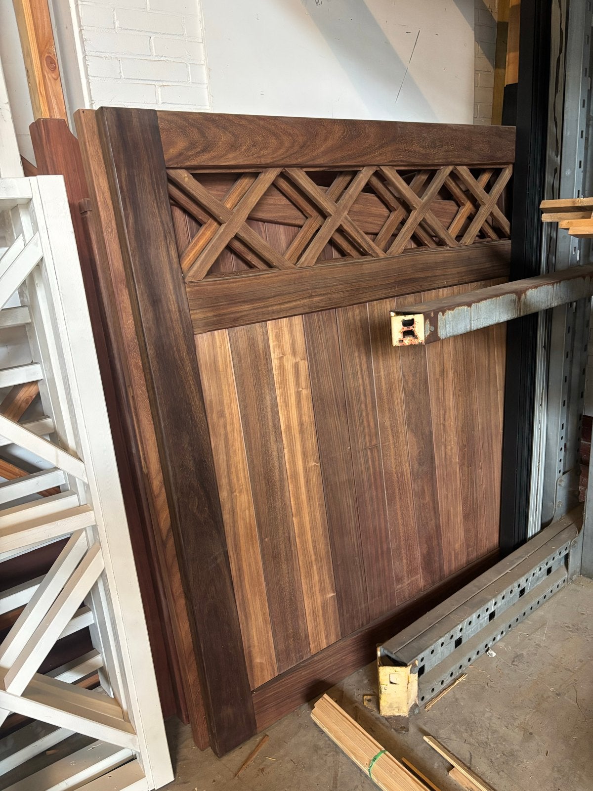 Zware Padouk Oprijlaan Poorten 180x180 cm (2x), Ophalen, Gebruikt, 150 tot 200 cm, Hout