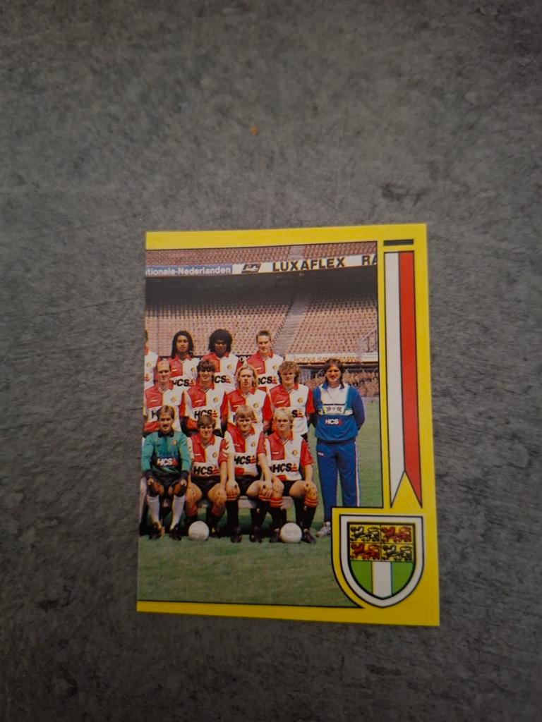Panini sticker Voetbal 90. Deel teamfoto Feyenoord., Verzenden, Zo goed als nieuw, Sticker