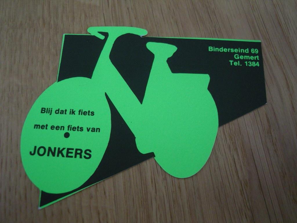 sticker blij dat ik fiets met een fiets van jonkers gemert, Ophalen, Zo goed als nieuw