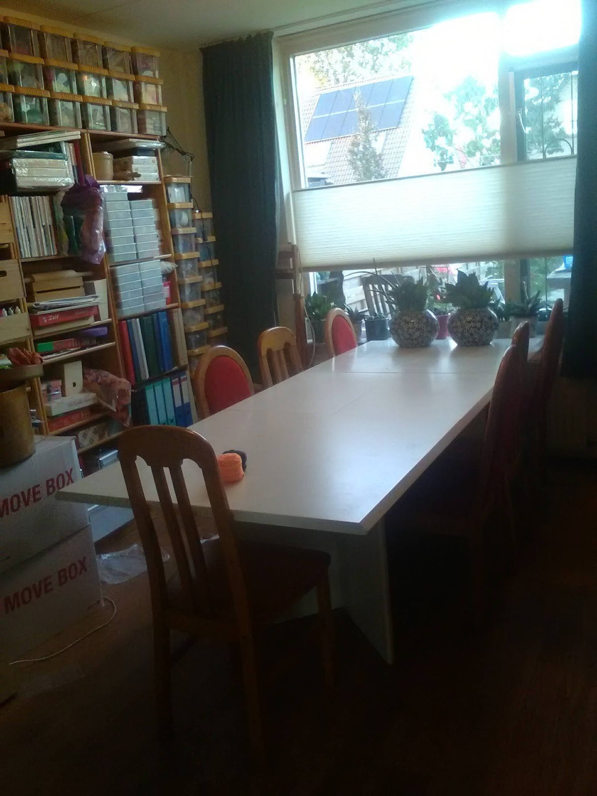 grote witte hobbytafel / eettafel, Huis en Inrichting, Ophalen, Strak, 100 tot 150 cm, 200 cm of meer