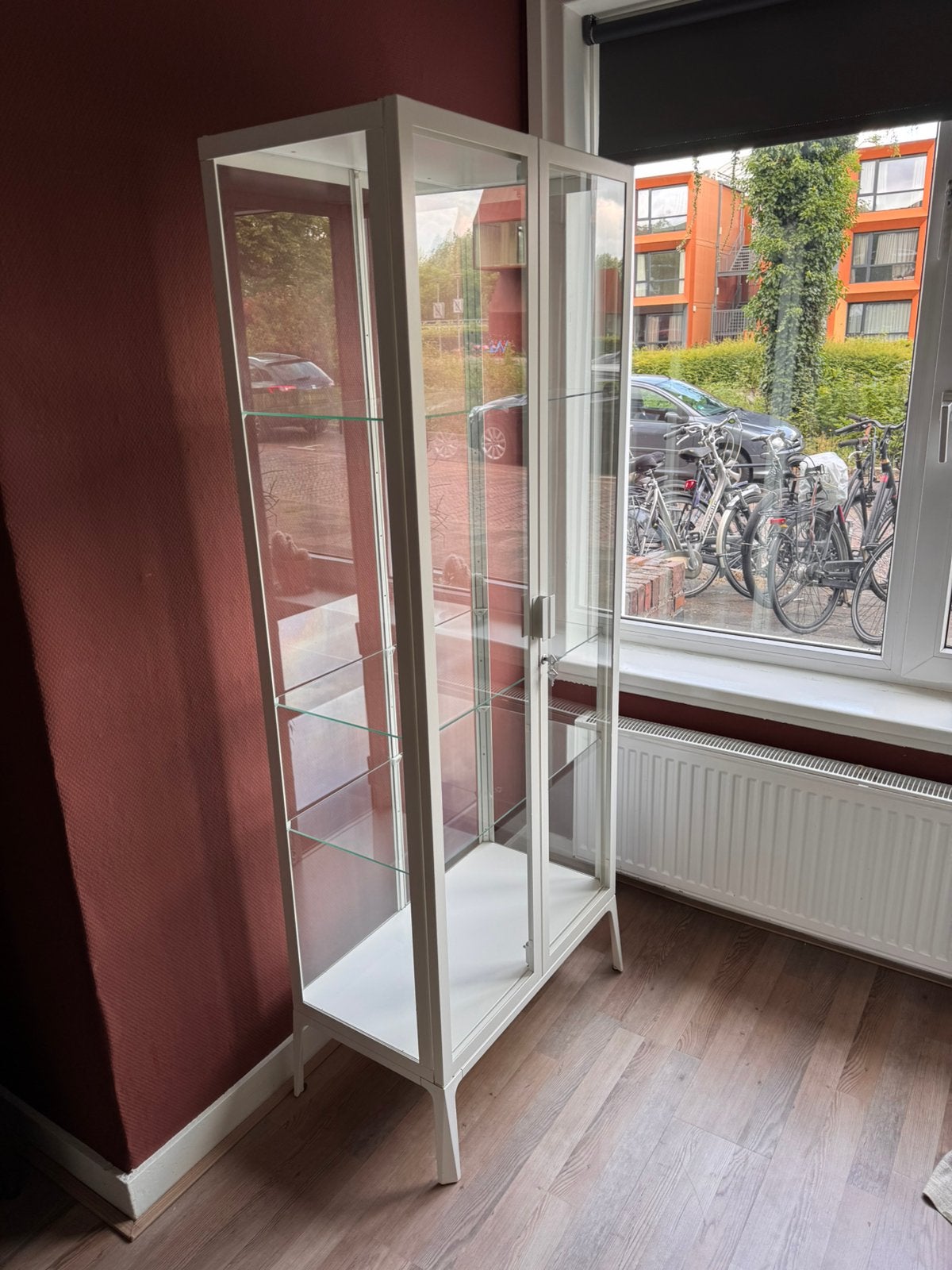 Ikea Milsbo vitrinekast wit, Ophalen, 50 tot 100 cm, Zo goed als nieuw, Glas