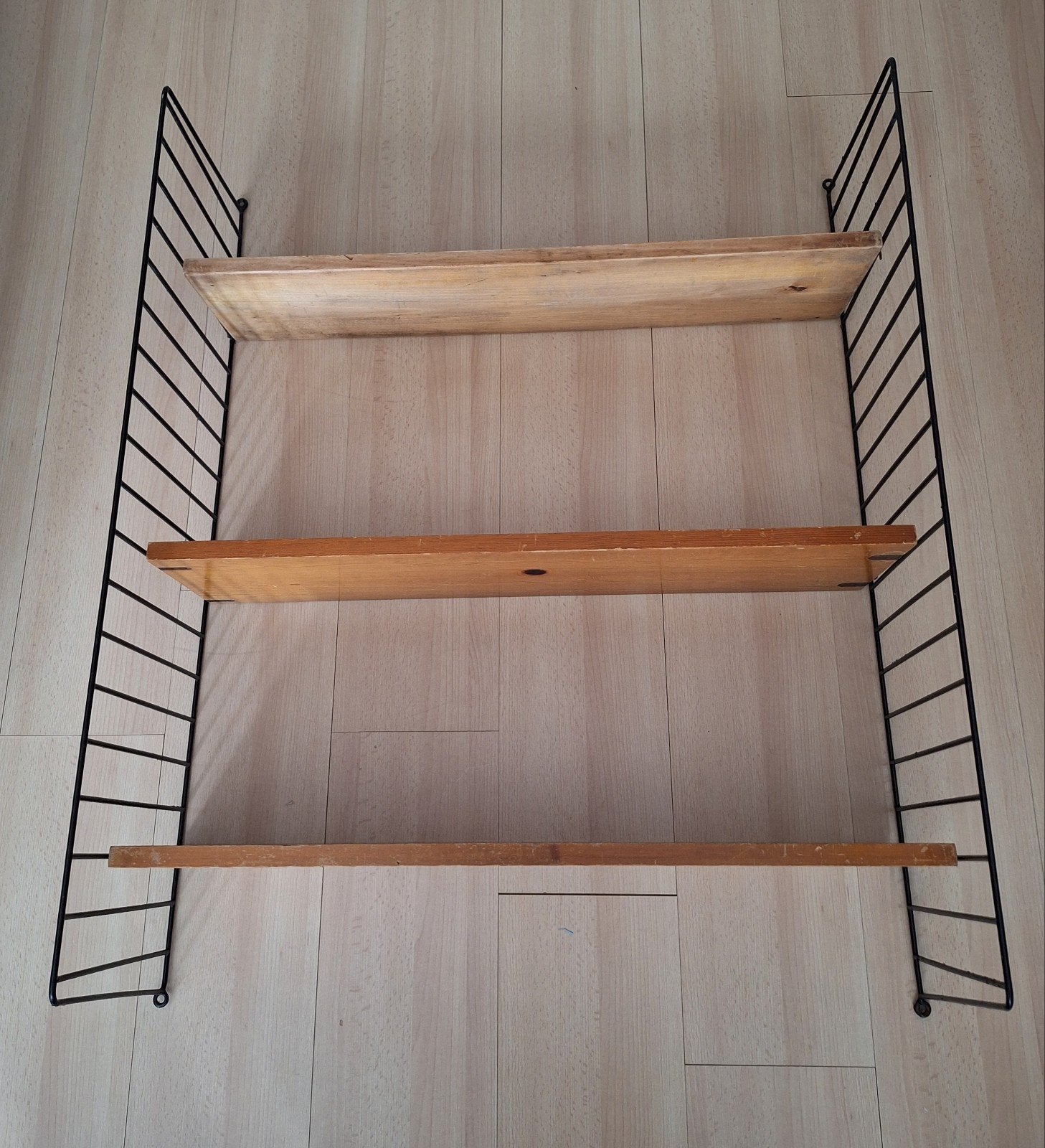 Vintage Tomado wandrek met teak houten planken jaren '50, Ophalen, Gebruikt