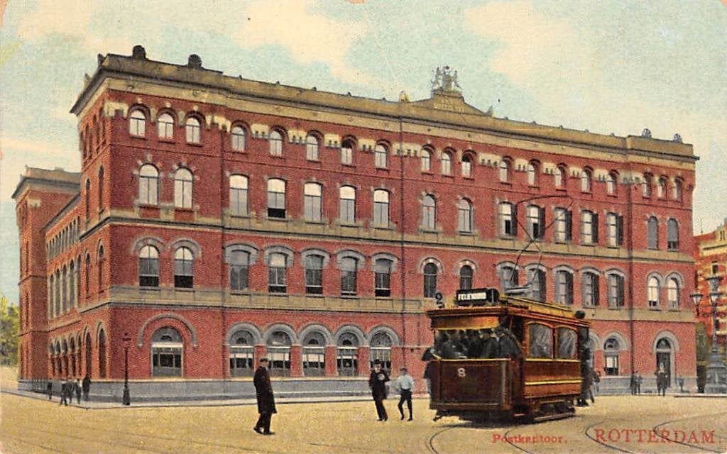 Rotterdam Postkantoor RET Tram 8 Lijn 2 naar Feyenoord, Verzenden, Voor 1920, Ongelopen, Zuid-Holland