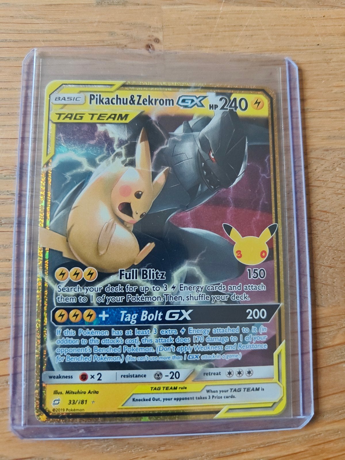 Pikachu & Zekrom GX TAG TEAM (33/181) - Packfresh - 30th, Hobby en Vrije tijd, Ophalen, Nieuw, Losse kaart