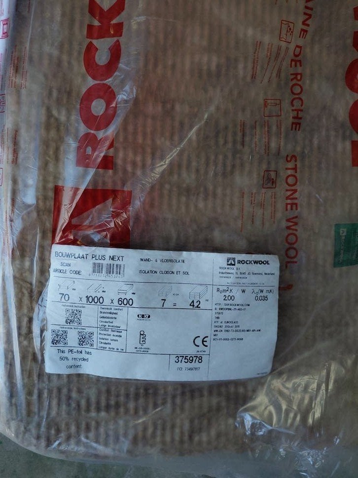 rockwool steenwol, Ophalen, Steenwol, 4 tot 8 cm, Minder dan 5 m²