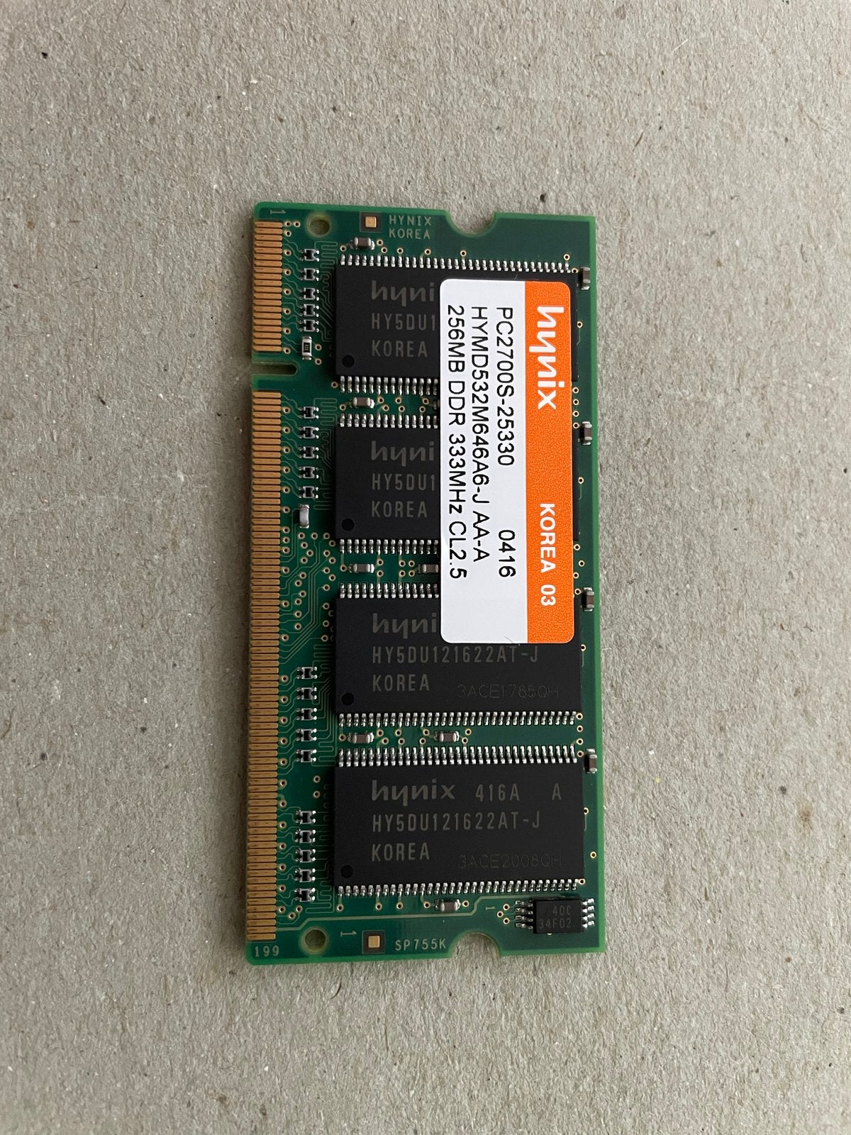 256MB DDR 333MHz PC2700S  RAM Geheugenmodule, Computers en Software, RAM geheugen, Ophalen, DDR, Laptop, Gebruikt