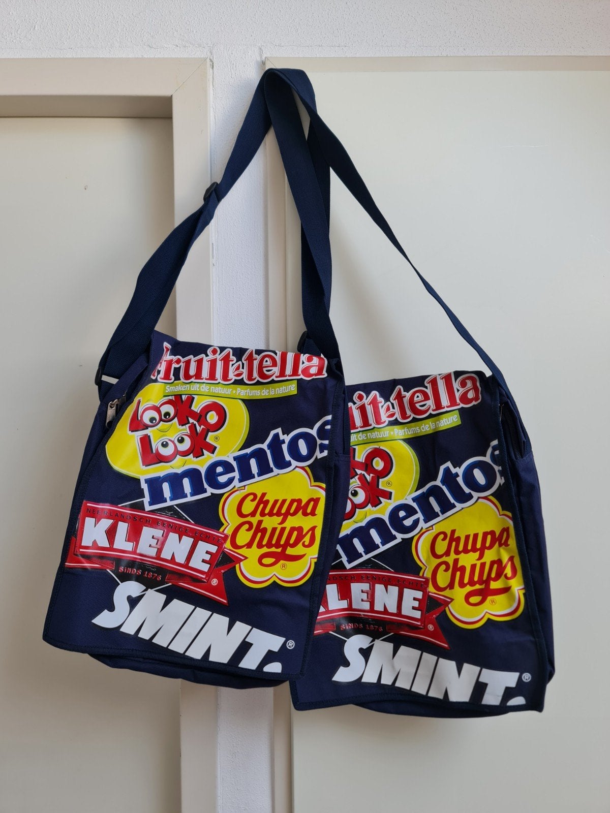 Snoepmerk tassen Klene Smint Fruitella Mentos uniek mooi, Verzamelen, Ophalen, Zo goed als nieuw, Gebruiksvoorwerp